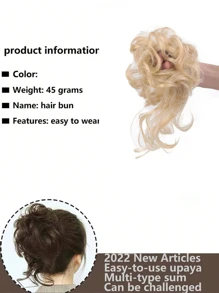 Tóc Búi Xù Xù, Búi Xoăn Xoăn Tổng Hợp Xoăn Lượn Sóng Cho Nữ - Nhiều màu - Xem 5