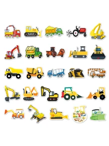 50張卡通交通工具塗鴉貼紙，適用於滑板、行李箱、筆記本電腦、水瓶、獎勵、小禮物 - 彩色 - 查看 3