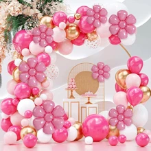 10入組/包雛菊氣球適合派對生日淋浴畢業婚禮花卉圖案裝飾用品 - 粉色 - 查看 3