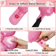 10入組/包雛菊氣球適合派對生日淋浴畢業婚禮花卉圖案裝飾用品 - 粉色 - 查看 6