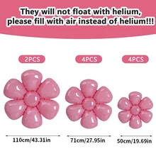 10入組/包雛菊氣球適合派對生日淋浴畢業婚禮花卉圖案裝飾用品 - 粉色 - 查看 2