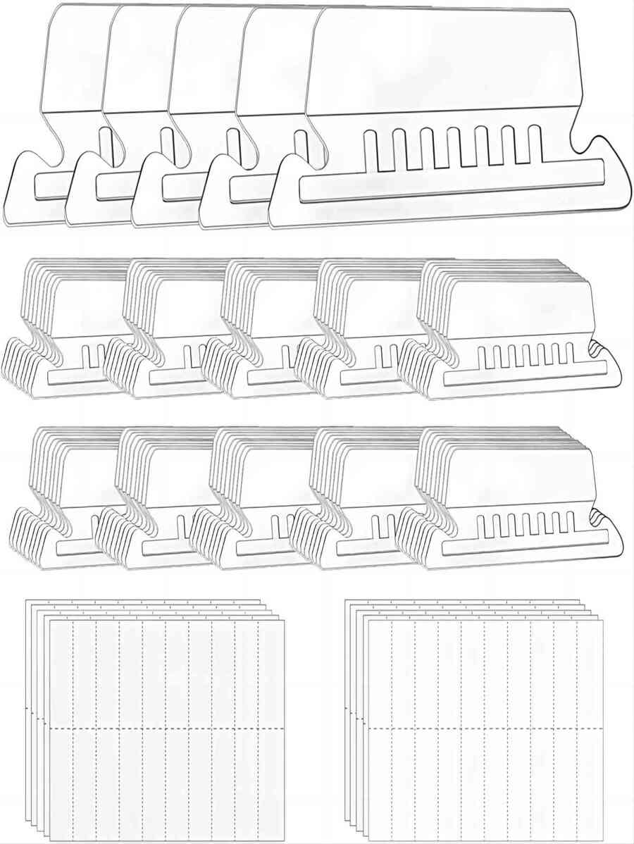 2 Inch Clear Plastic File Folder Tabs 100+200 Sets Hanging File Folder Tabs - Clear - View 1