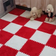 12pcs/set 12 X 12 Inch EVA Rug, Modern Two Tone Square Bedroom Rug For Living Room - Grey - View 1