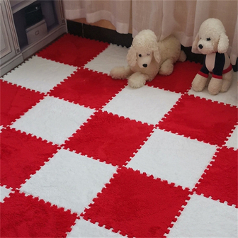 12pcs/set 12 X 12 Inch EVA Rug, Modern Two Tone Square Bedroom Rug For Living Room