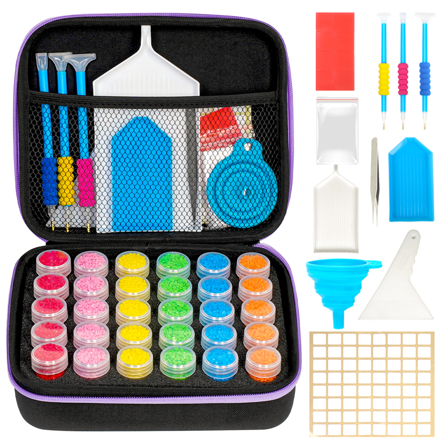 1 Set, MoeeBtee 30 Slots Round Container Diamond Painting Storage ...