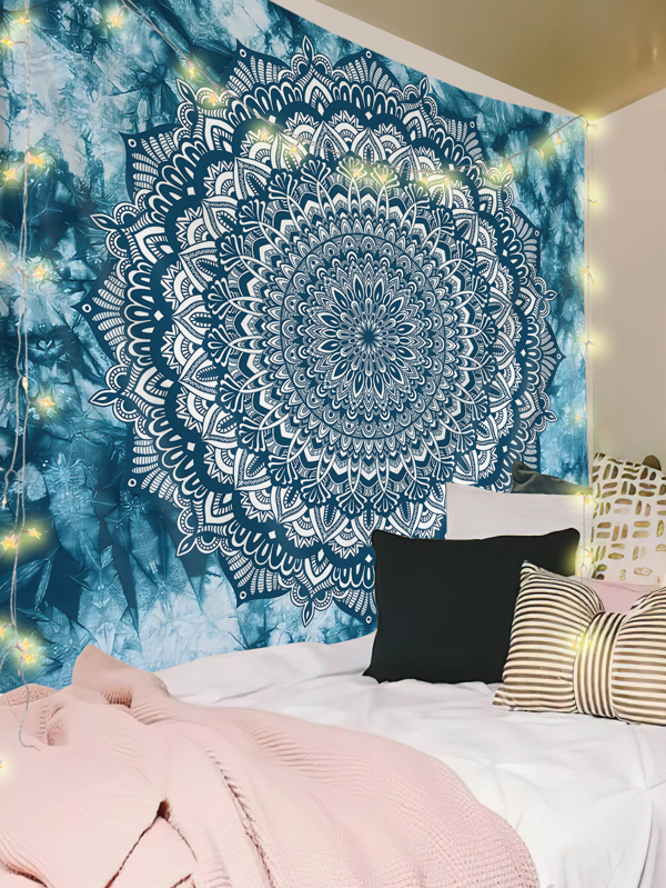 1pc Geometric Floral Pattern Tapestry, Flag For Room, Room Decor, Tapestry, Wall Decor, Wall Art ,Room Stuffs, Flags For Room, Home Decor, Wall Tapestry