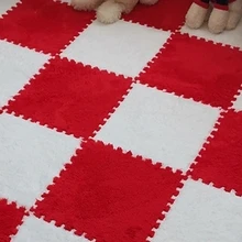 12pcs/set 12 X 12 Inch EVA Rug, Modern Two Tone Square Bedroom Rug For Living Room - Grey - View 2