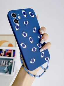 Funda de teléfono con patrón de ojo malvado azul y cordón, versión internacional, no la versión nacional - Multicolor - Ver 4