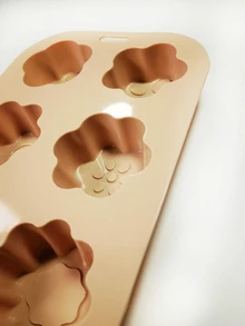 硅膠6個花型帶孔蛋糕模具,帶花孔的果凍或布丁模具,帶花孔的巧克力模具和慕斯模具,diy烘焙工具。耐熱,易脫模,可重複使用 - 粉色 - 查看 4