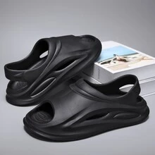 Dép chống trượt mùa hè hợp thời trang mới cho nam, dép xỏ ngón ngoài trời nhẹ và thông thường - màu đen - Xem 3