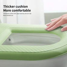 1 pc Toilet Seat Cushion, Toilet Seat Cover Waterproof Silicone Toilet Seat Cushion  Toilet Lid Seat Cover Bathroom Accessories - Green - View 3