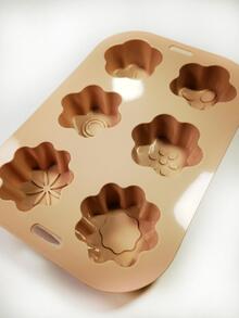硅膠6個花型帶孔蛋糕模具,帶花孔的果凍或布丁模具,帶花孔的巧克力模具和慕斯模具,diy烘焙工具。耐熱,易脫模,可重複使用 - 粉色 - 查看 7