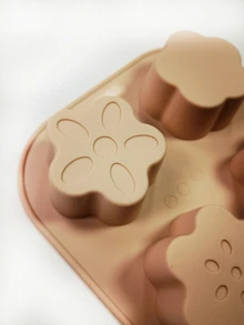 硅膠6個花型帶孔蛋糕模具,帶花孔的果凍或布丁模具,帶花孔的巧克力模具和慕斯模具,diy烘焙工具。耐熱,易脫模,可重複使用 - 粉色 - 查看 8