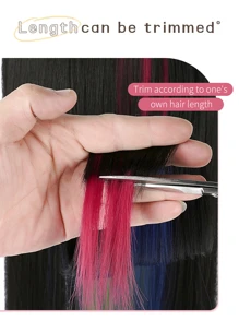 長款直筒合成纖維接髮 - 粉色 - 查看 5