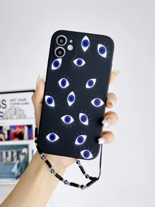 Evil Eye Pattern Phone Case With Lanyard Compatible With IPhone15/15Plus/15Pro/15Promax - Multicolor - View 2