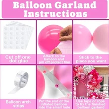 124 Cái/gói Bóng Hồng Hoa Vòng Hoa Vòm Bộ Đính Hôn, Đám Cưới, Sinh Nhật, Tắm Trang Trí - Hồng - Xem 7