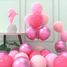 124 Cái/gói Bóng Hồng Hoa Vòng Hoa Vòm Bộ Đính Hôn, Đám Cưới, Sinh Nhật, Tắm Trang Trí - Hồng - Xem 3