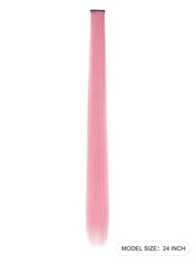 長款直筒合成纖維接髮 - 粉色 - 查看 3