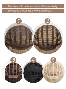 26英寸女性長直合成纖維耐高溫假髮,中分頭部,適用於日常穿著,節日,派對服裝