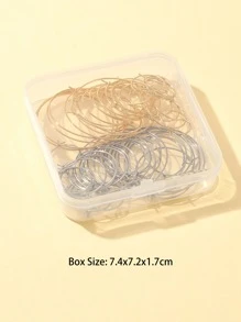 64入組8款316不銹鋼圈形耳環配件 - 彩色 - 查看 3