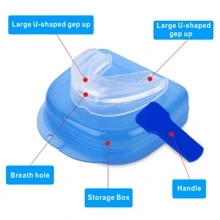 Dụng cụ bảo vệ miệng bằng silicone thể thao dành cho bóng rổ, quyền anh, yoga - trắng - Xem 4