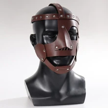 1pc Men'S Pu Leather Gladiator Mask, Perfect For Wwe Wrestling, Masquerade, Cosplay And Daily Use - Brown - View 4