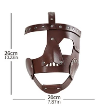 1pc Men'S Pu Leather Gladiator Mask, Perfect For Wwe Wrestling, Masquerade, Cosplay And Daily Use - Brown - View 9