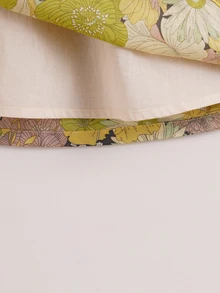 小女童印花泡泡袖娃娃裙 - 彩色 - 查看 7