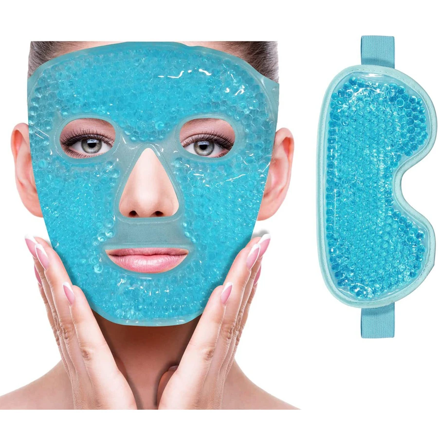 1pc Ice Pack Gel Face Mask - Blue - View 1
