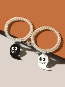 Ghost Charm Bracelet - Black and White - View 4