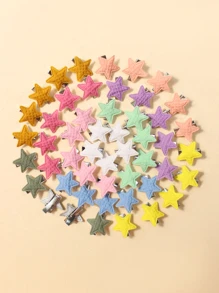 50 Peças Garotas Decoração Estrelas Fofo Grampo De Cabelo De Jacaré Para Cabelo Decoração