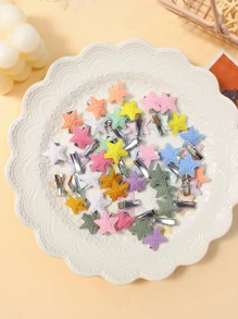 50 Peças Garotas Decoração Estrelas Fofo Grampo De Cabelo De Jacaré Para Cabelo Decoração