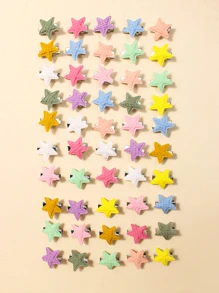 50 Peças Garotas Decoração Estrelas Fofo Grampo De Cabelo De Jacaré Para Cabelo Decoração