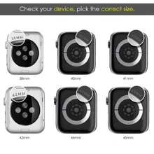 1pc Compatible With Apple Watch Band 38mm 40mm 41mm 42mm 44mm 45mm + Case, Women Man Jewelry Bling Metal Strap& PC Protector Case Compatible With Apple Watch Series 9/8/7/6/5/4/3/2/1/SE - Silver - View 6