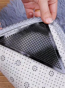 4 Cái/bộ Cao Su Hình Tam Giác & Thảm Pu Chống Trượt, Cố Định Giá Đỡ - màu đen - Xem 11
