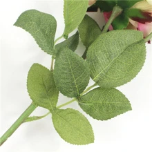 1入組2頭白色人造花玫瑰長莖家庭婚禮裝飾派對廚房餐桌中心裝飾DIY假花藝佈置 - 白色 - 查看 11