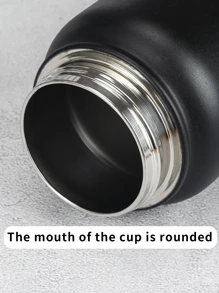 1 件防漏真空瓶和 304 不锈钢太空瓶，大容量，适合健身、运动、户外、旅行、汽车、饮用水杯水瓶返回学校返回学校 - 黑色 - 查看 5