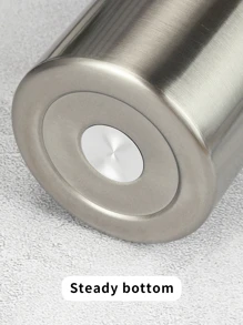 1 件不锈钢真空保温杯和水瓶，容量大，适合健身、运动、户外、旅行、开车上学 - 銀色 - 查看 3