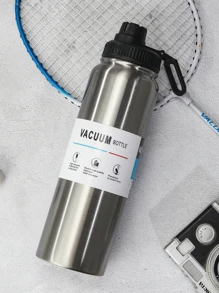 1 件不锈钢真空保温杯和水瓶，容量大，适合健身、运动、户外、旅行、开车上学 - 銀色 - 查看 4