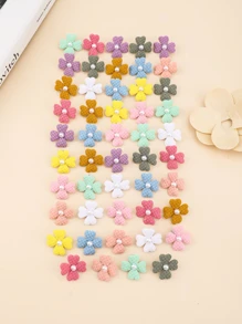 50 cái Trang trí hoa & ngọc trai giả cho bé gái Kẹp tóc dễ thương để trang trí tóc - Nhiều màu - Xem 4