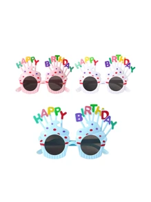 3 chiếc ly trang trí mừng sinh nhật vui nhộn dùng để trang trí tiệc sinh nhật - Nhiều màu - Xem 1