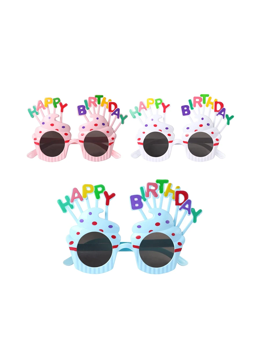 3 chiếc ly trang trí mừng sinh nhật vui nhộn dùng để trang trí tiệc sinh nhật - Nhiều màu - Xem 1