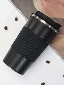 1入組不銹鋼保溫瓶咖啡杯和車絕緣杯子,便攜水瓶適合男人及女人學生 - 黑色 - 查看 2