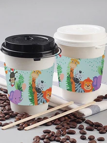 6pcs Cartoon Pattern Stickers For Water Bottle - Multicolor - View 1