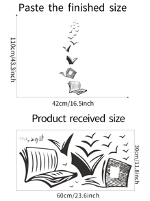 书籍印刷墙贴，黑色 PVC 防水自粘墙贴，用于家居装饰，贴纸，墙贴，用于家居装饰的乙烯基贴花，春季装饰品让您的家焕然一新，拉玛装饰贴纸