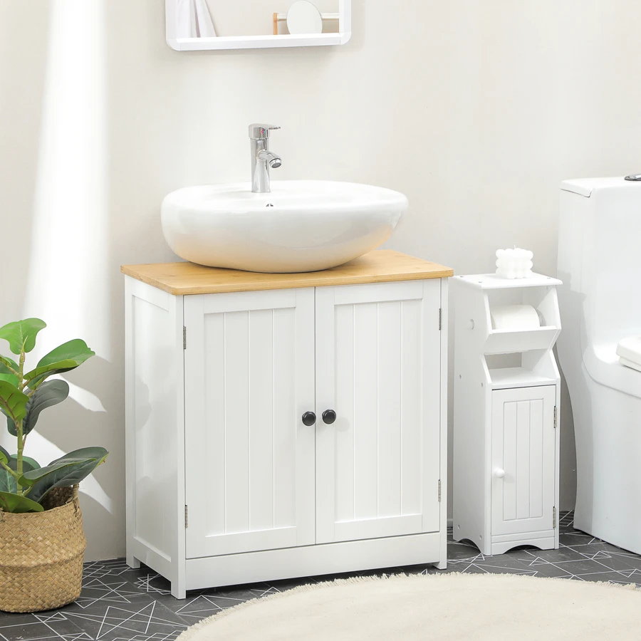 kleankin Bathroom Vanity, Under Sink Cabinet, White | SHEIN USA