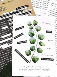 406 cái/bộ Sticker Chữ Trích Dẫn Truyền Cảm Hứng - Đen và trắng - Xem 5