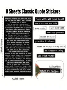 406 cái/bộ Sticker Chữ Trích Dẫn Truyền Cảm Hứng - Đen và trắng - Xem 10