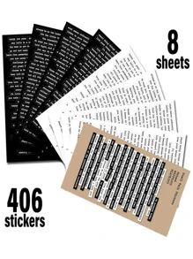 406 cái/bộ Sticker Chữ Trích Dẫn Truyền Cảm Hứng - Đen và trắng - Xem 9