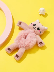 1pc Girls Cartoon Cat Design Fuzzy Cute Hair Tie For Hair Decoration